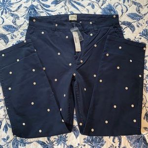 JCREW polka dot vintage straight chinos